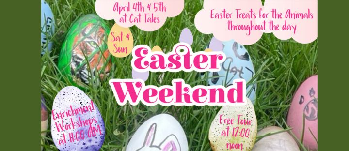Easter announcement at Cat Tales Wildlife Center